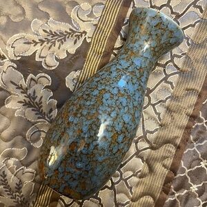 Elegant Blue and Brown Ceramic Vase